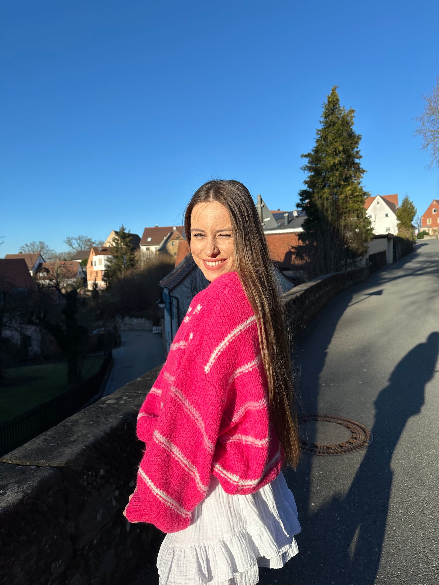 STRICKPULLOVER "FUCHSI" mit Verzierungen