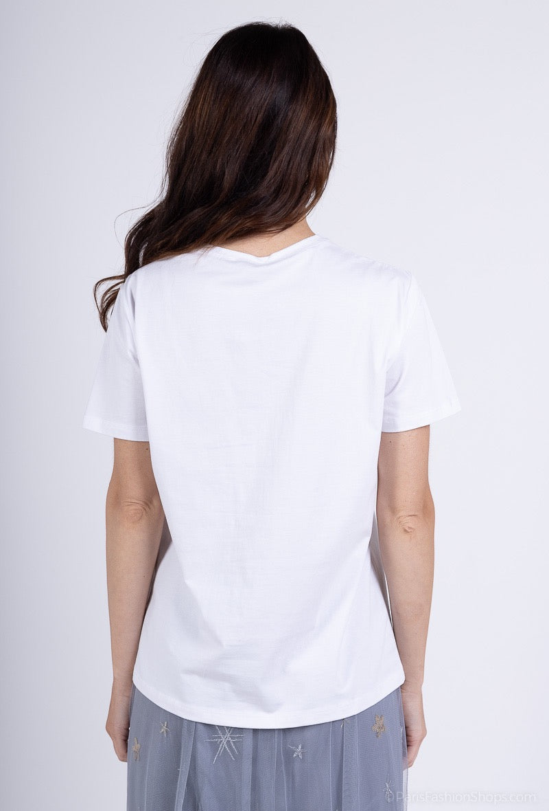 TSHIRT "KISS" SILBER