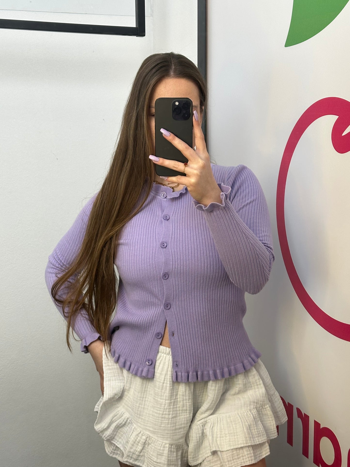 CARDIGAN „FENGO" FLIEDER