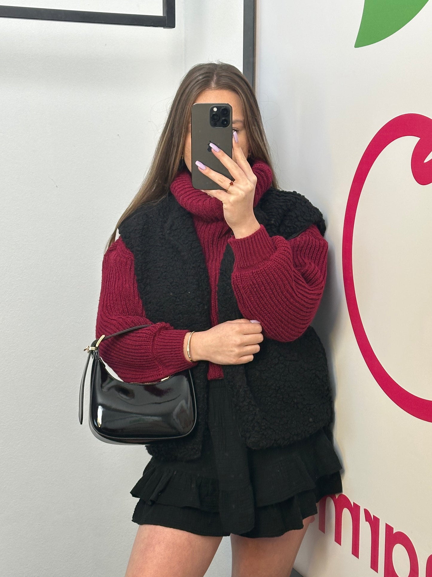 ärmelloser Jacke "TEDDY“ schwarz