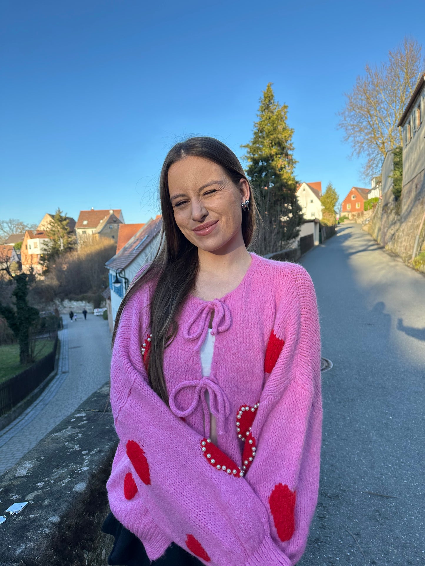 VALENTINES CARDIGAN „PERLI" PINK