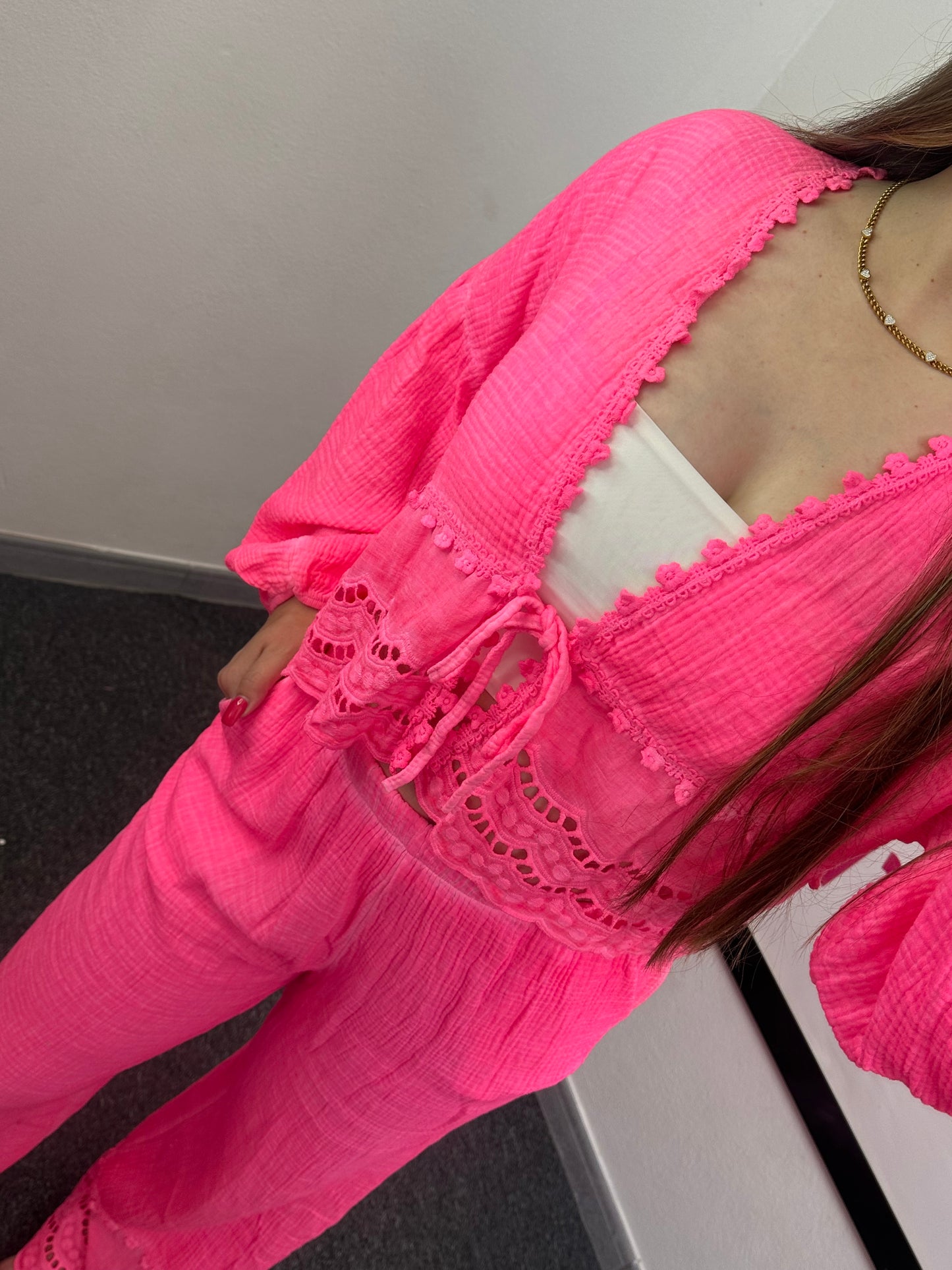 MUSSELIN BLUSE „LEYLA“ PINK