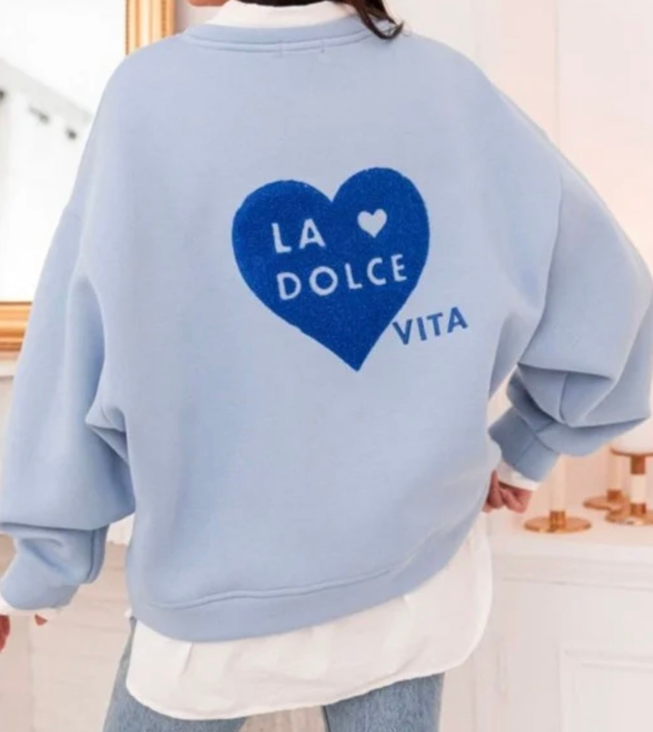 PULLOVER „VITA" BLAU WEISS
