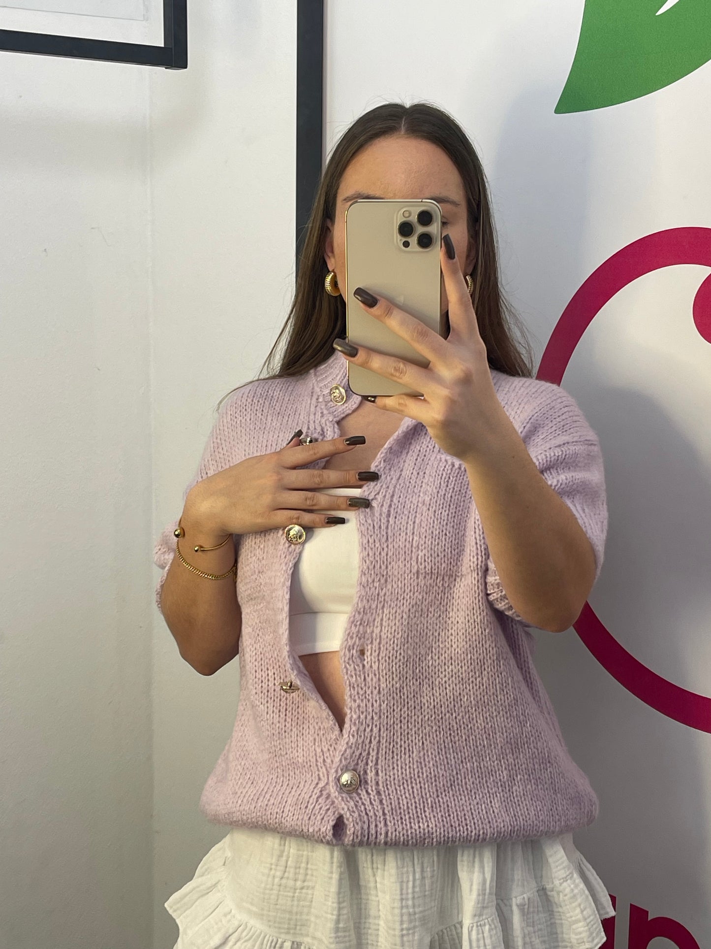 CARDIGAN "MAY" MIT GOLDENEN MANSCHETTENKNÖPFEN