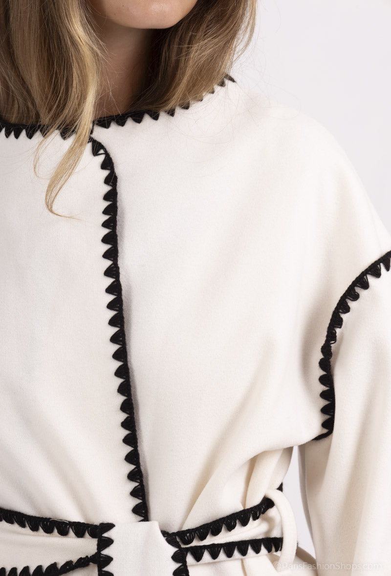 MANTEL "SNOWY" mit Gürtel