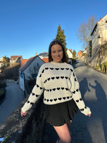 PULLOVER „LOVER" WEISS/SCHWARZ