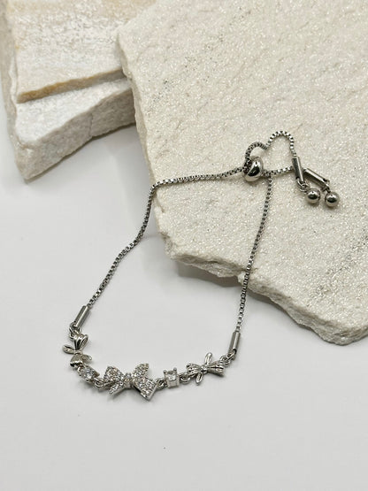 BOW GLITTER BRACELET SILBER