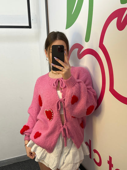 VALENTINES CARDIGAN „PERLI" PINK