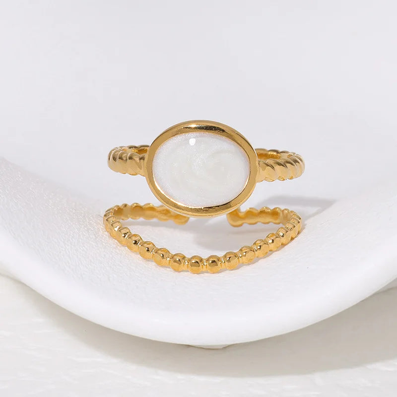 STONE RING BLACK/CREME