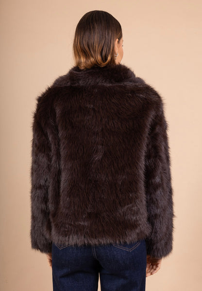 FELLJACKE JACKE „TED" DUNKELBRAUN