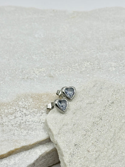 HEART EARRINGS SILBER
