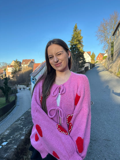 VALENTINES CARDIGAN „PERLI" PINK