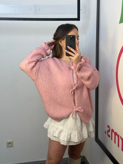 CARDIGAN  "SCHLEIFI" ROSA