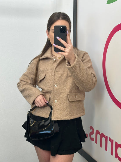 BOUCLÉ JACKE „CLARA" BEIGE