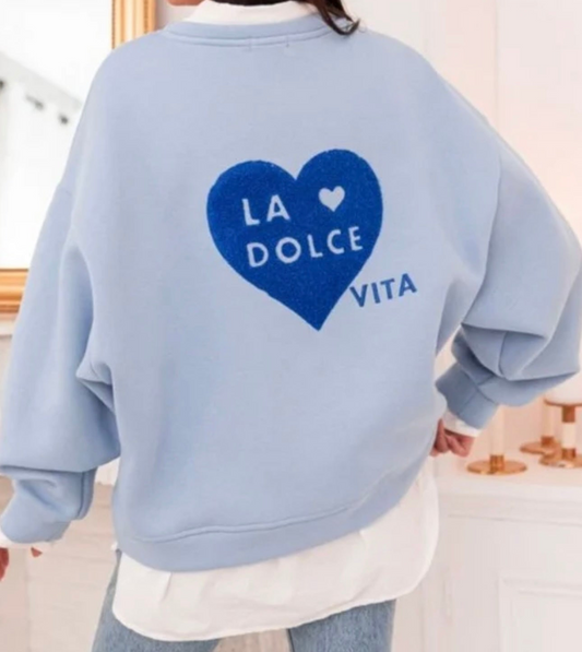 PULLOVER „VITA" BLAU WEISS