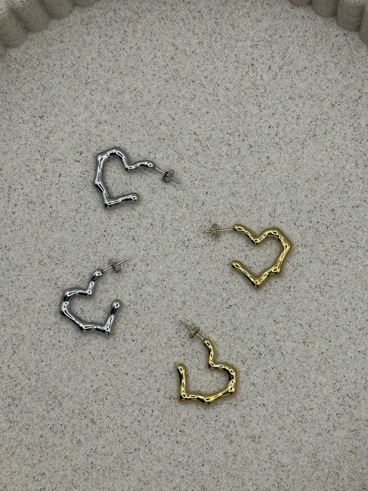 FLAME HEART EARRING