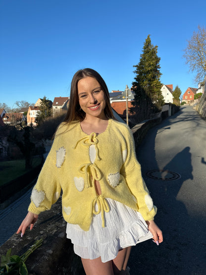 VALENTINES CARDIGAN „PERLI" GELB