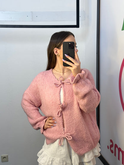 CARDIGAN  "SCHLEIFI" ROSA