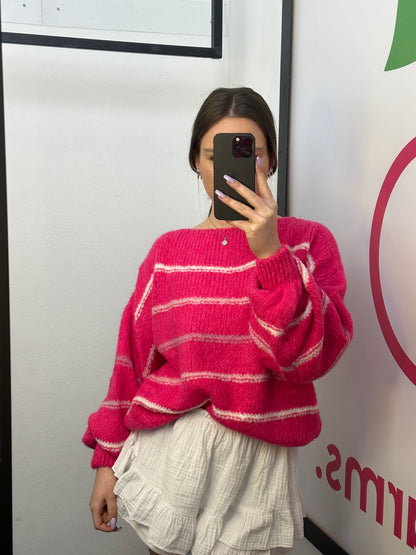 STRICKPULLOVER "FUCHSI" mit Verzierungen