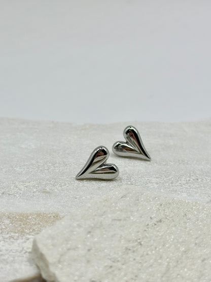 Cute HEART EARRINGS SILBER