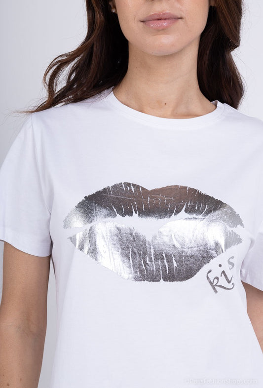 TSHIRT "KISS" SILBER