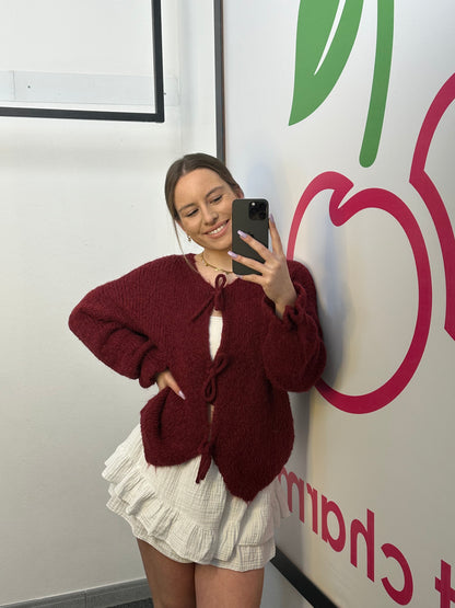 CARDIGAN  "SCHLEIFI" BURGUNDER