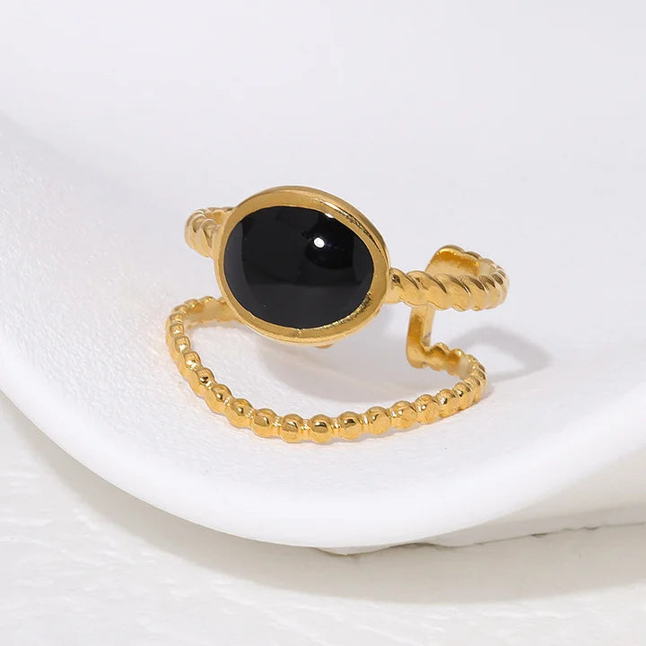 STONE RING BLACK/CREME