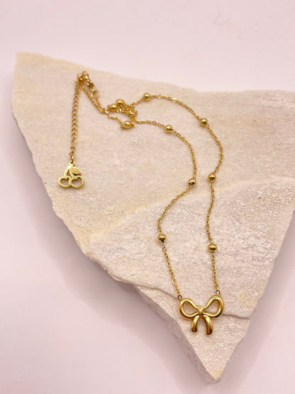 BOW NECKLACE GOLD