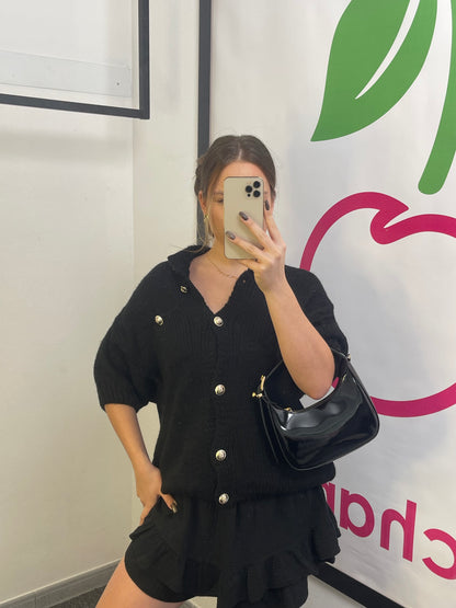 CARDIGAN "MAY" MIT GOLDENEN MANSCHETTENKNÖPFEN