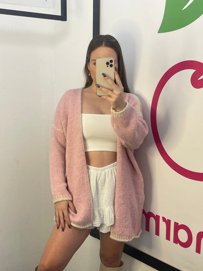 CARDIGAN  "ROSI" in Zartrosa